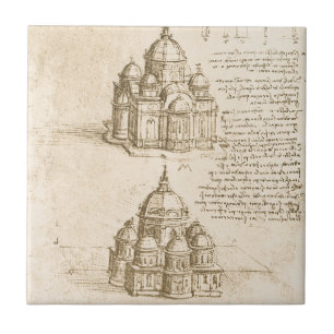 Leonardo da Vincis architektonische Kathedralstudi Fliese