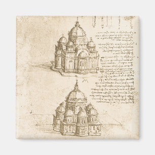 Leonardo da Vincis architektonische Kathedralstudi Magnet