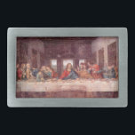 Leonardo da Vincis Das letzte Abendessen Rechteckige Gürtelschnalle<br><div class="desc">Das letzte Kloster von Santa Maria delle Grazie, Mailand, Italien (1495-1498) des Künstlers Leonardo da Vinci (1452-1519) ist ein Vintages Renaissance-Zeitalter der schönen Kunst religiöses Porträt. Dieses Fresko ist eines der bekanntesten Gemälde von da Vinci mit einer Länge von 4, 50 m und einer Wand des Speisesaals im Kloster Santa...</div>