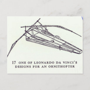 Leonardo da Vinci's designs for an Ornithopter Postkarte