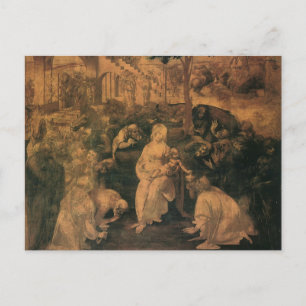 Leonardo da Vincis Die Anbetung der Könige Postkarte