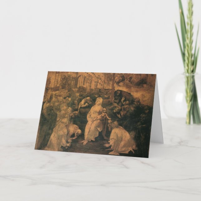 Leonardo da Vincis Die Verehrung der Magi Karte (Vorderseite)