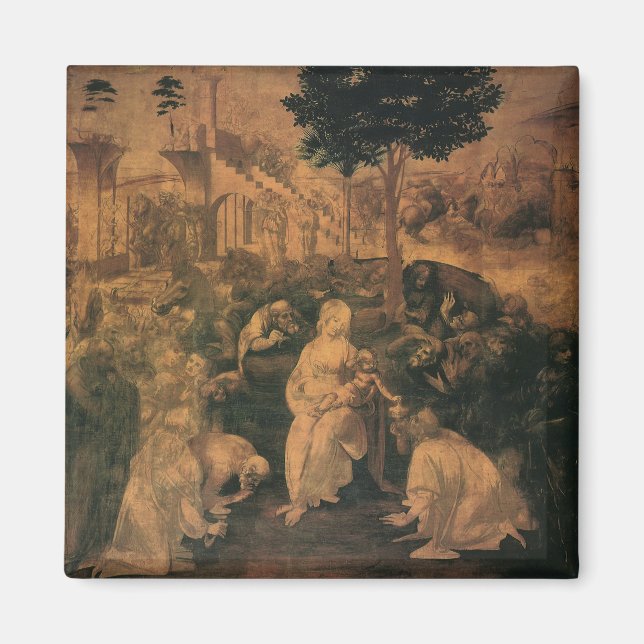Leonardo da Vincis Die Verehrung der Magi Magnet (Vorne)