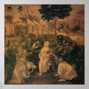 Leonardo da Vincis Die Verehrung der Magi Poster