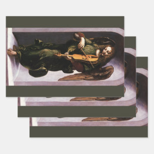 Leonardo da Vincis Engel in Grün mit einer Vielle Geschenkpapier Set