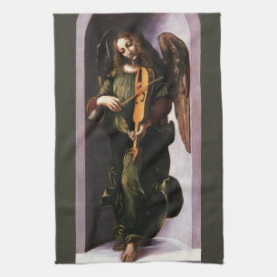 Leonardo da Vincis Engel in Grün mit Vielle Geschirrtuch