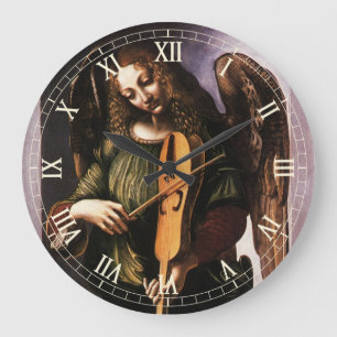 Leonardo da Vincis Engel in Grün mit Vielle Große Wanduhr