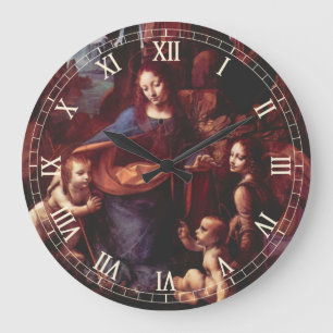 Leonardo da Vincis Felsgottesmutter Große Wanduhr