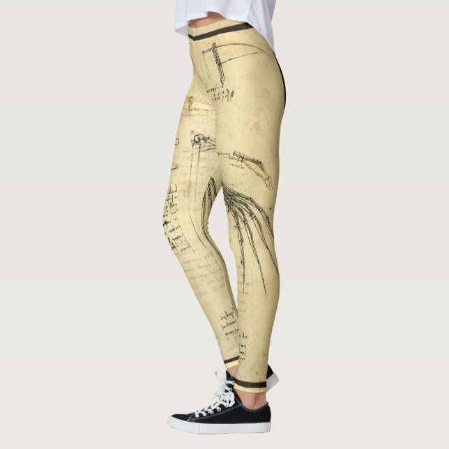 Leonardo da Vincis Flügelmaschinenkizze Leggings (Links)