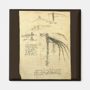 Leonardo da Vincis Flügelmaschinenkizze Magnet