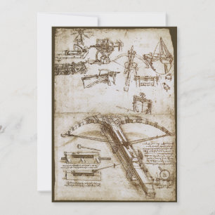 Leonardo da Vincis Giant Crossbow Weapon Sketch Einladung