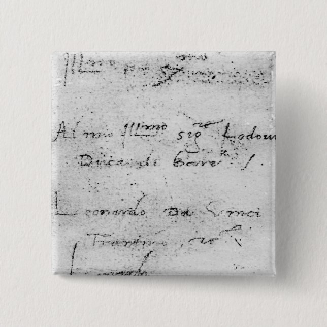Leonardo da Vincis Handschrift Button (Vorderseite)