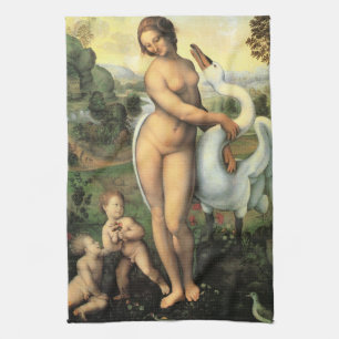 Leonardo da Vincis Leda und der Schwan Geschirrtuch