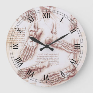 Leonardo da Vincis menschliche Anatomie Fußknochen Große Wanduhr