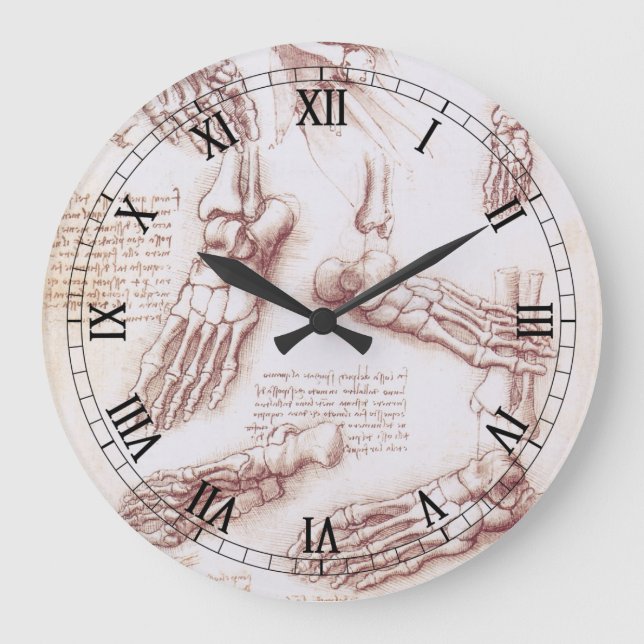 Leonardo da Vincis menschliche Anatomie Große Wanduhr (Vorderseite)