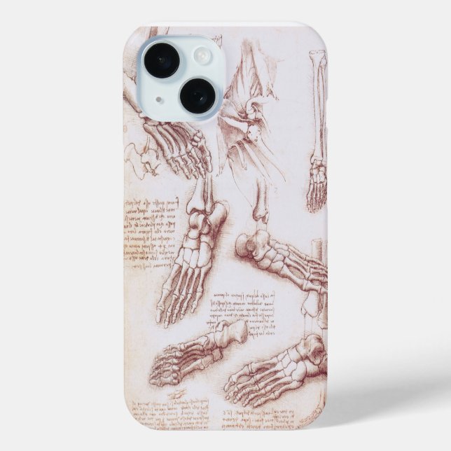 Leonardo da Vincis menschliche Anatomie iPhone 15 Hülle (Rückseite)