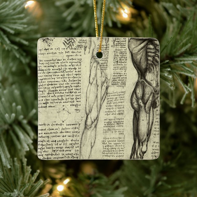 Leonardo da Vincis menschliche Anatomie männliche  Keramikornament (Baum)