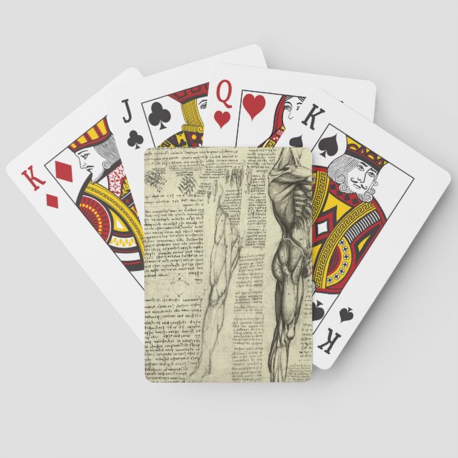 Leonardo da Vincis menschliche Anatomie männliche  Spielkarten (Rückseite)