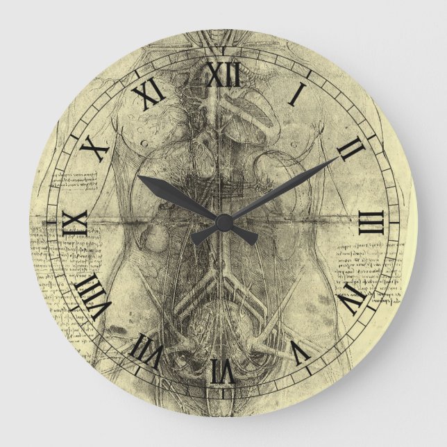 Leonardo da Vincis menschliche Anatomie, weibliche Große Wanduhr (Vorderseite)