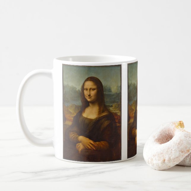 Leonardo da Vincis Mona Lisa, Kunst der Renaissanc Kaffeetasse (Mit Donut)