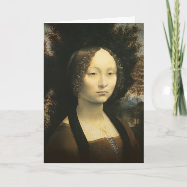 Leonardo da Vincis Portrait von Ginevra Benci Karte (Vorderseite)