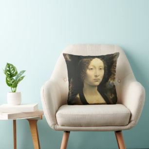 Leonardo da Vincis Portrait von Ginevra Benci Kissen