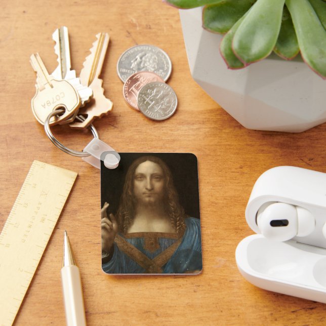 Leonardo da Vincis Salvator Mundi (Jesus Christus) Schlüsselanhänger (Schreibtisch)