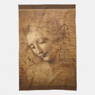 Leonardo da Vincis Scapigliata, Kopf einer Frau Geschirrtuch