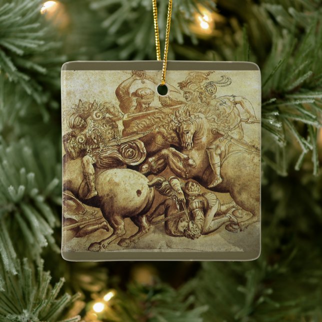 Leonardo da Vincis Schlacht von Anghiari Keramikornament (Baum)