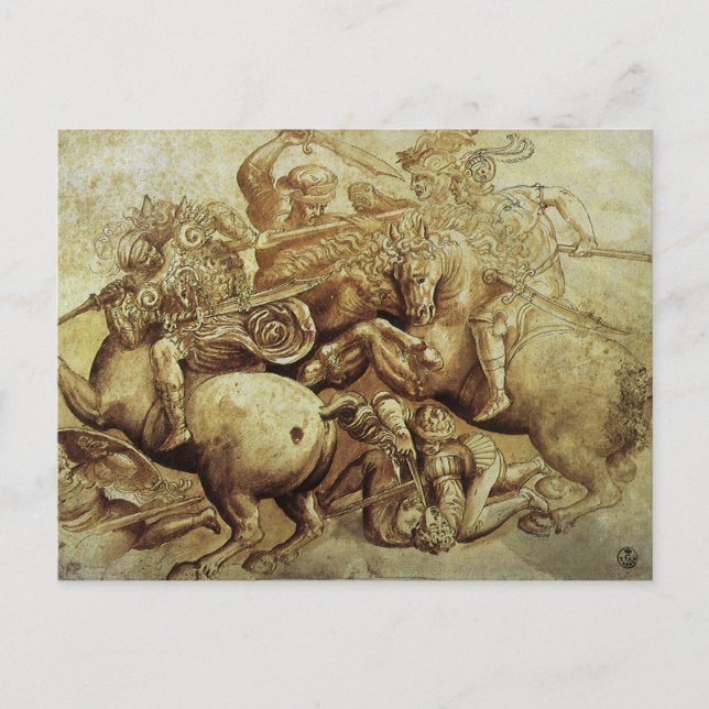 Leonardo da Vincis Schlacht von Anghiari Postkarte (Vorderseite)