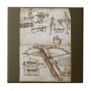 Leonardo da Vincis Skizze der riesigen Armbrustwaf Fliese