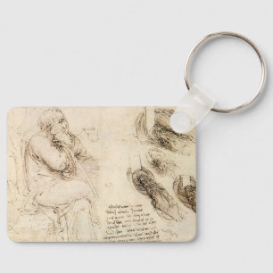 Leonardo da Vincis Studie Alter Mann und Wasser Schlüsselanhänger