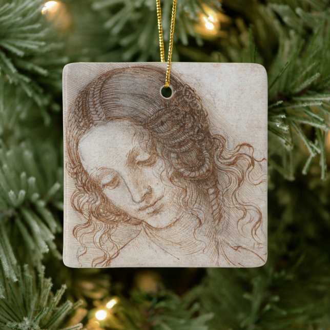 Leonardo da Vincis Studie des Leiters von Leda Keramikornament (Baum)