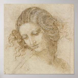 Leonardo da Vincis Studie zum Kopf der Leda Poster
