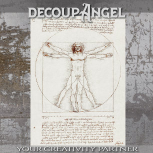 Leonardo da Vincis Vitruvian Man Decoupage Seidenpapier