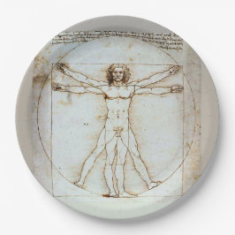 Leonardo da Vinci's Vitruvian Man Paper Plate Pappteller