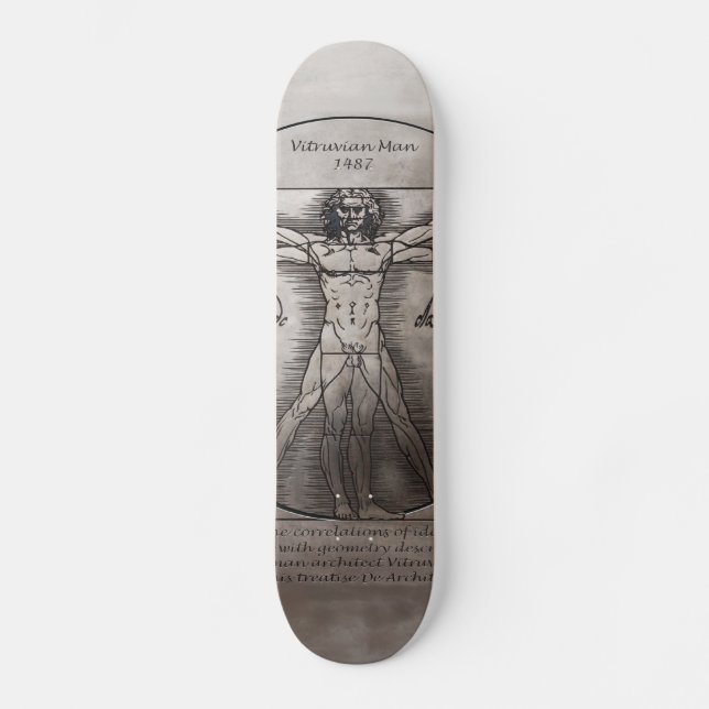 Leonardo da Vincis Vitruvian Mann Skateboard (Vorderseite)