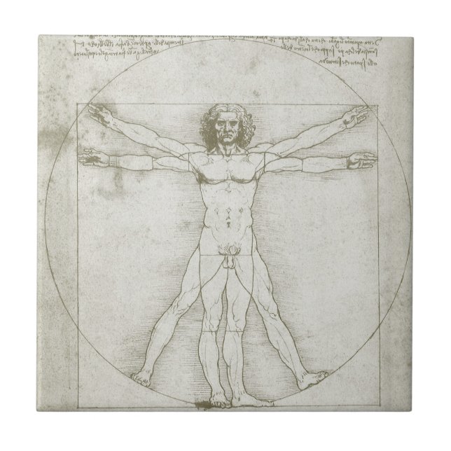 Leonardo da Vincis Vitruvianischer Mann Fliese (Vorderseite)