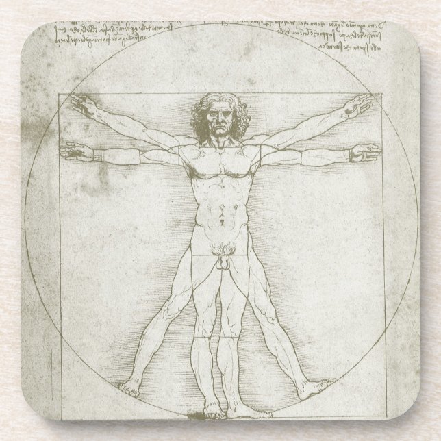 Leonardo da Vincis Vitruvianischer Mann Untersetzer (Vorderseite)