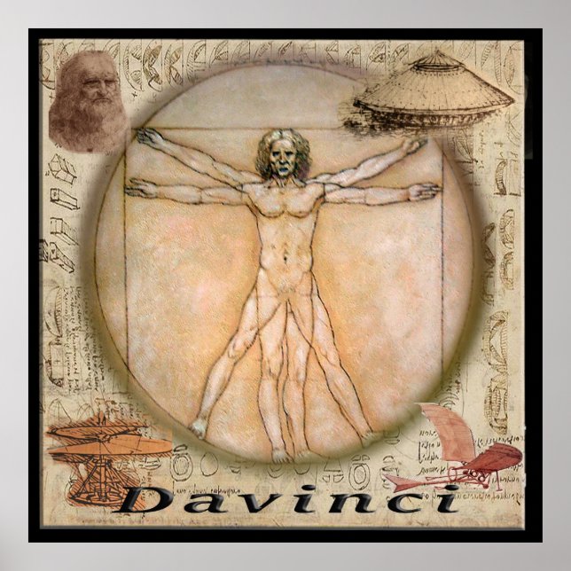 Leonardo Davinci Poster (Vorne)