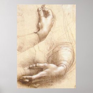 LEONARDO Leonardo da Vinci HANDS Handstudie Poster