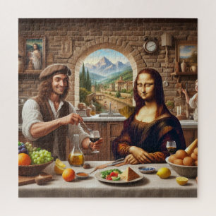 Leonardo macht Abendessen in Mona Lisa