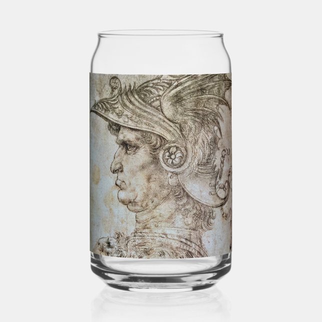Leonardo's Helmeted Warrior Beer Can Dosenglas (Vorderseite)