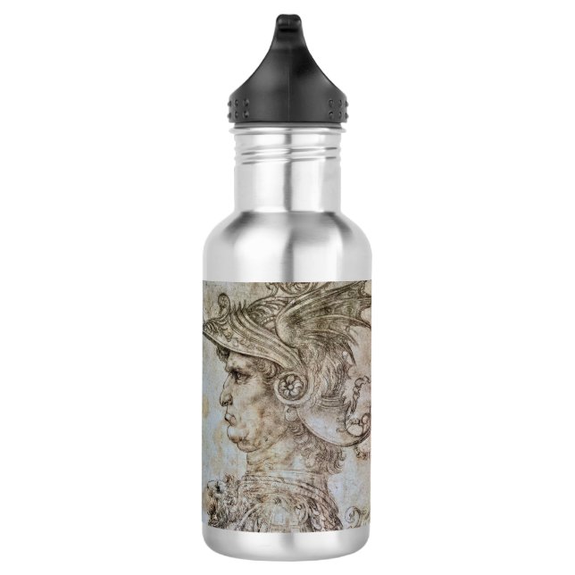 Leonardo's Helmeted Warrior Edelstahlflasche (Rechts)