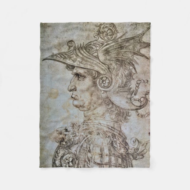 Leonardo's Helmeted Warrior Fleece Blanket (Vorderseite)