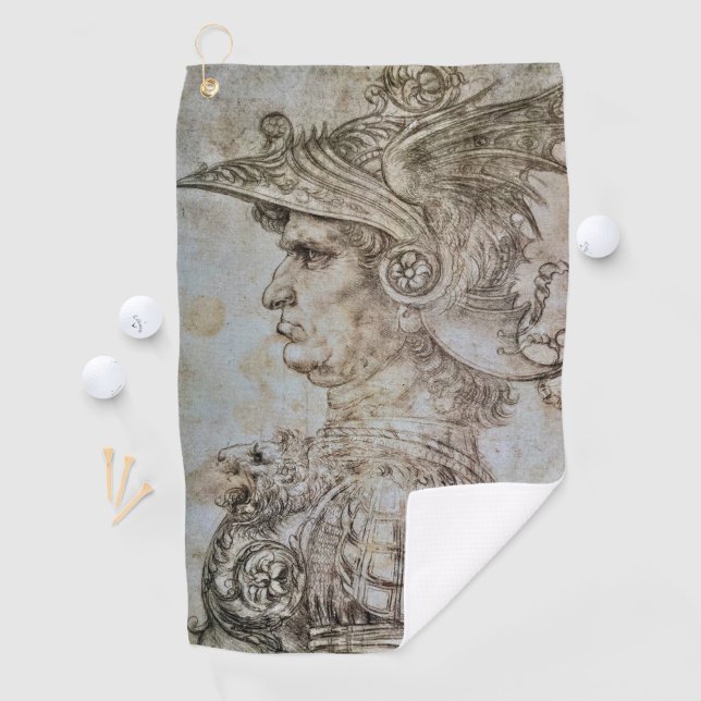 Leonardo's Helmeted Warrior Golfhandtuch (Insitu)