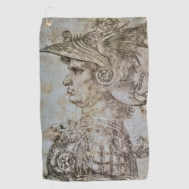 Leonardo's Helmeted Warrior Golfhandtuch