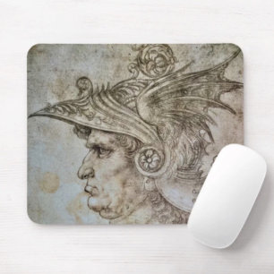 Leonardo's Helmeted Warrior Mousepad