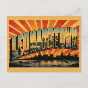 Leonardtown Maryland Breton Bay Lake Forest Kunst Postkarte