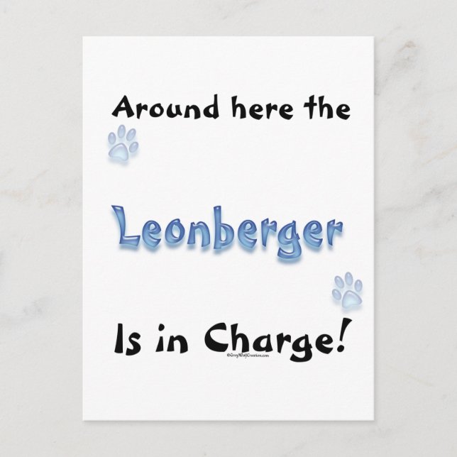 Leonberger Charge Postkarte (Vorderseite)
